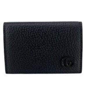 Gucci Case Double Wallet Card Leather Black GG